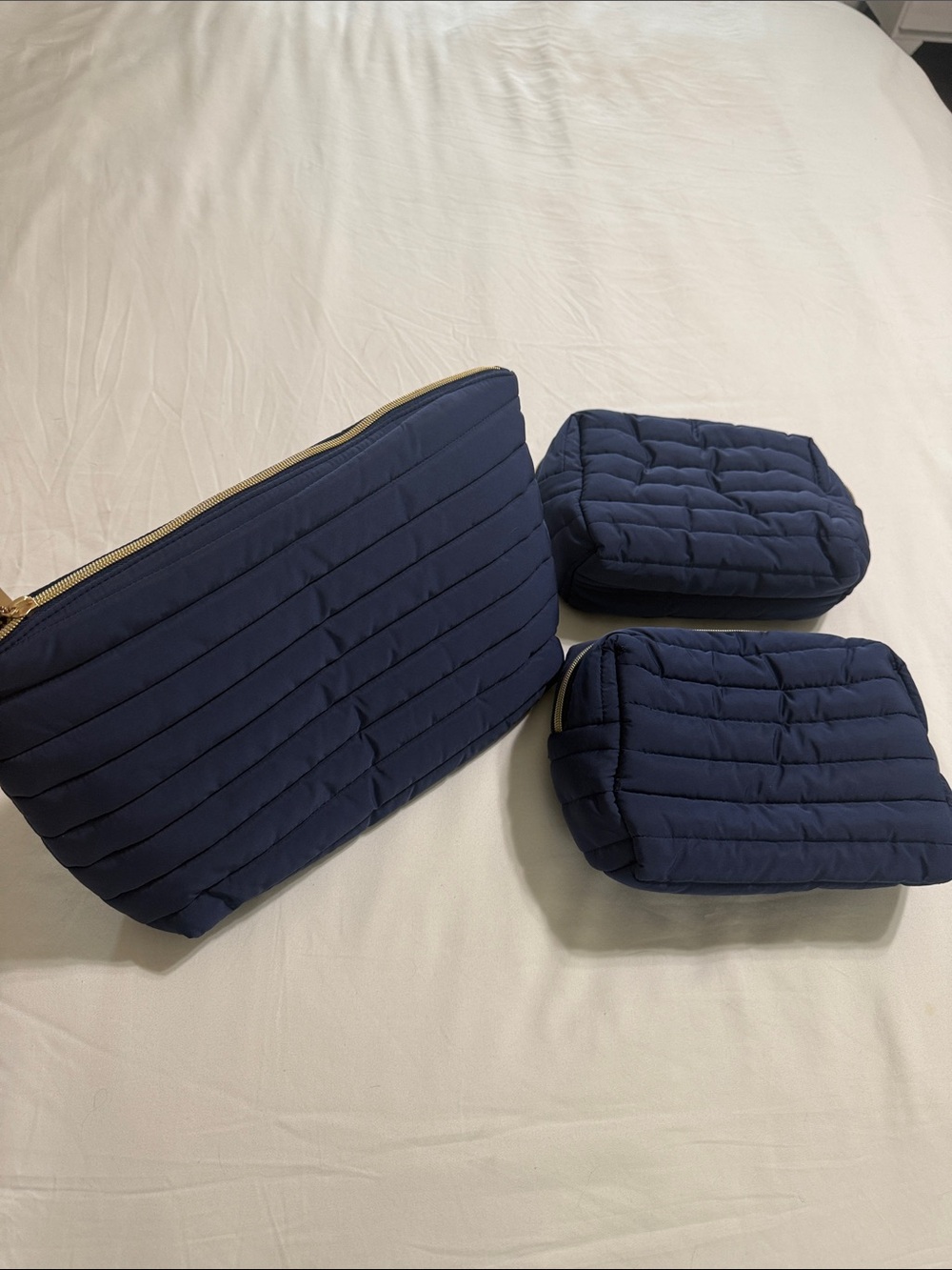 Sonia Kashuk Navy Quilted Cosmetic Bag Set - 3 Pieces